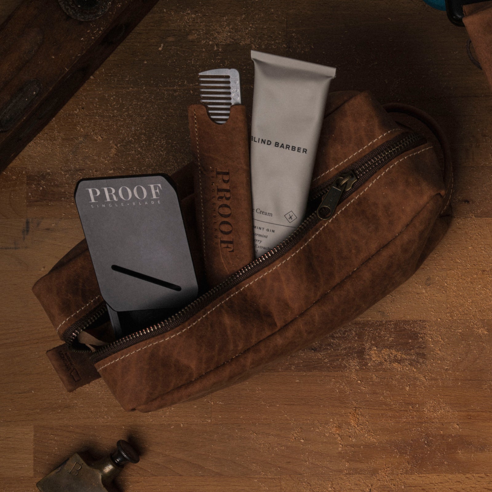 American Bison Leather Dopp Kit